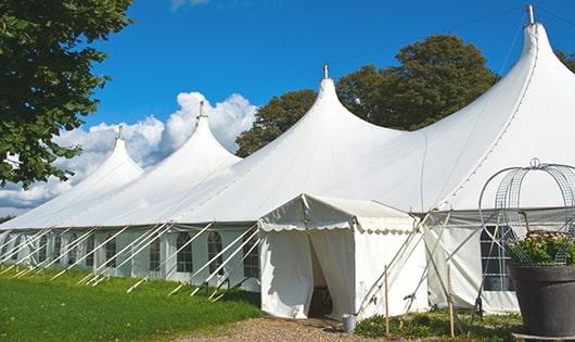 multiple portable restrooms in a row for added convenience at a concert venue in Sisters OR